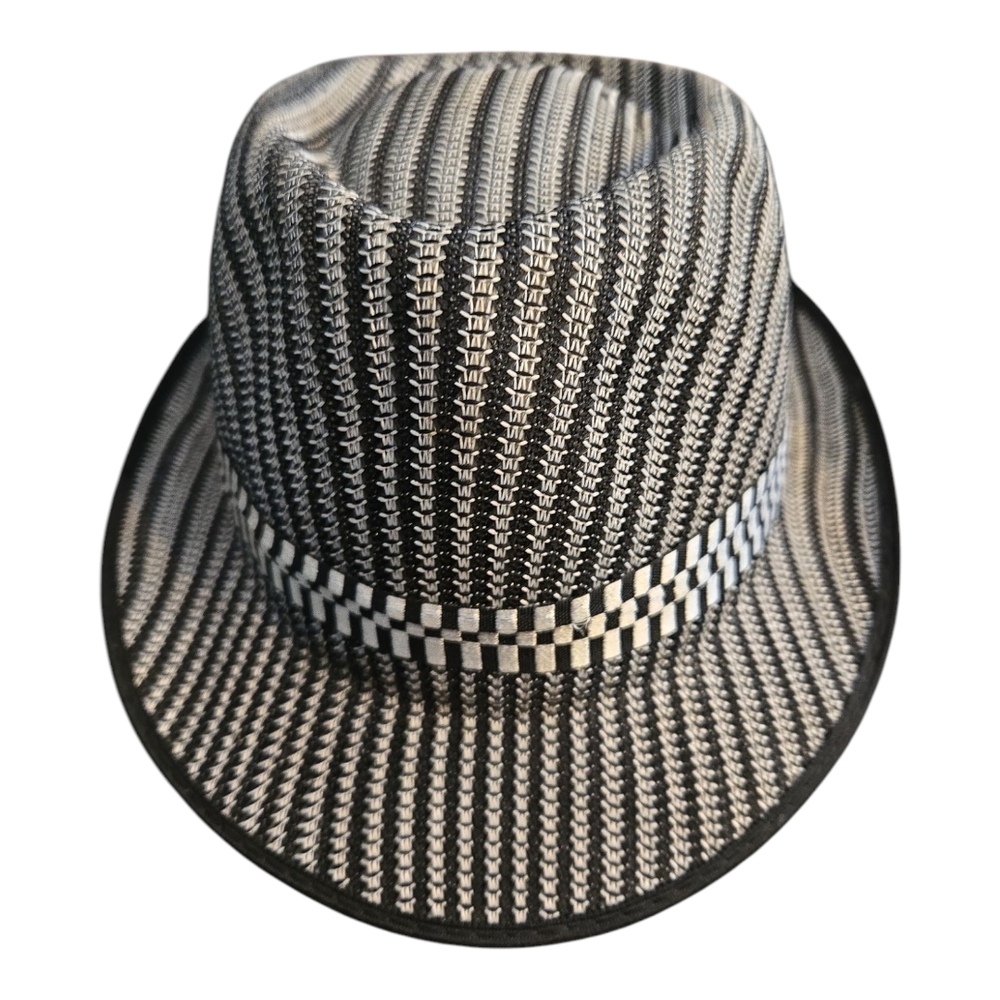 VTG BLUE SEAHORSE Stylish Black and SILVER Fedora Hat